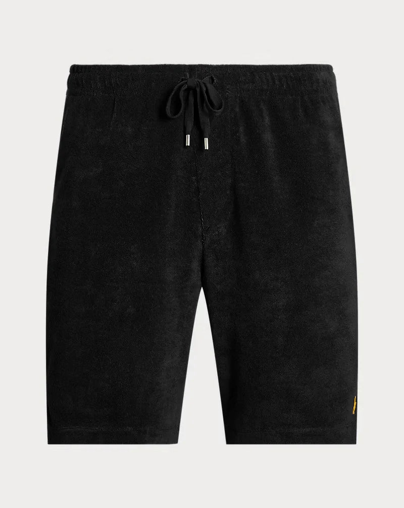 RL Classic Fit Terry T-Shirt + Terry Drawstring Short – Black - Just Brands pk