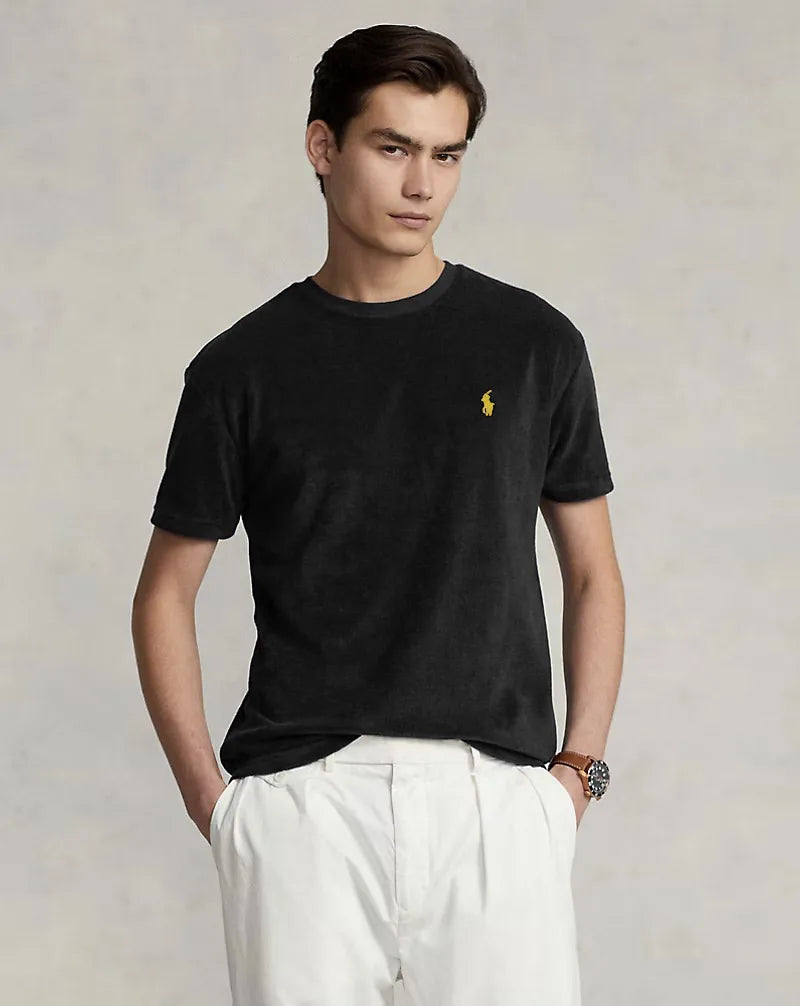 RL Classic Fit Terry T-Shirt + Terry Drawstring Short – Black - Just Brands pk