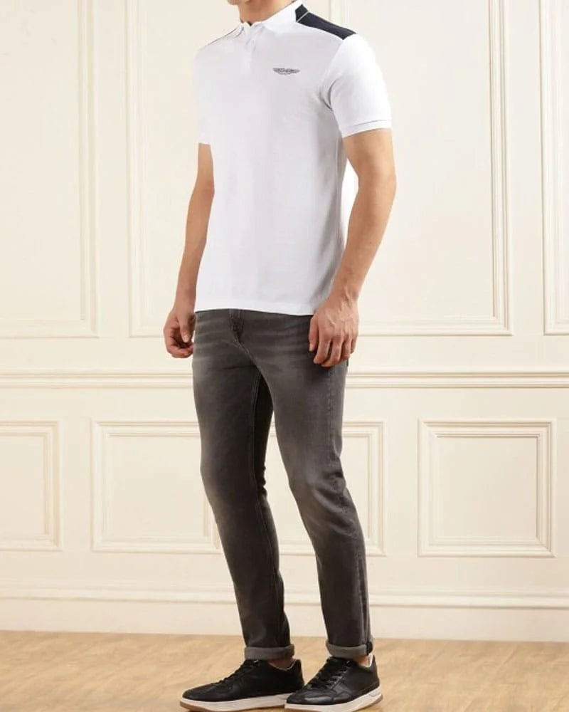 HKT Aston Martin Racing Block Polo – White - Just Brands pk