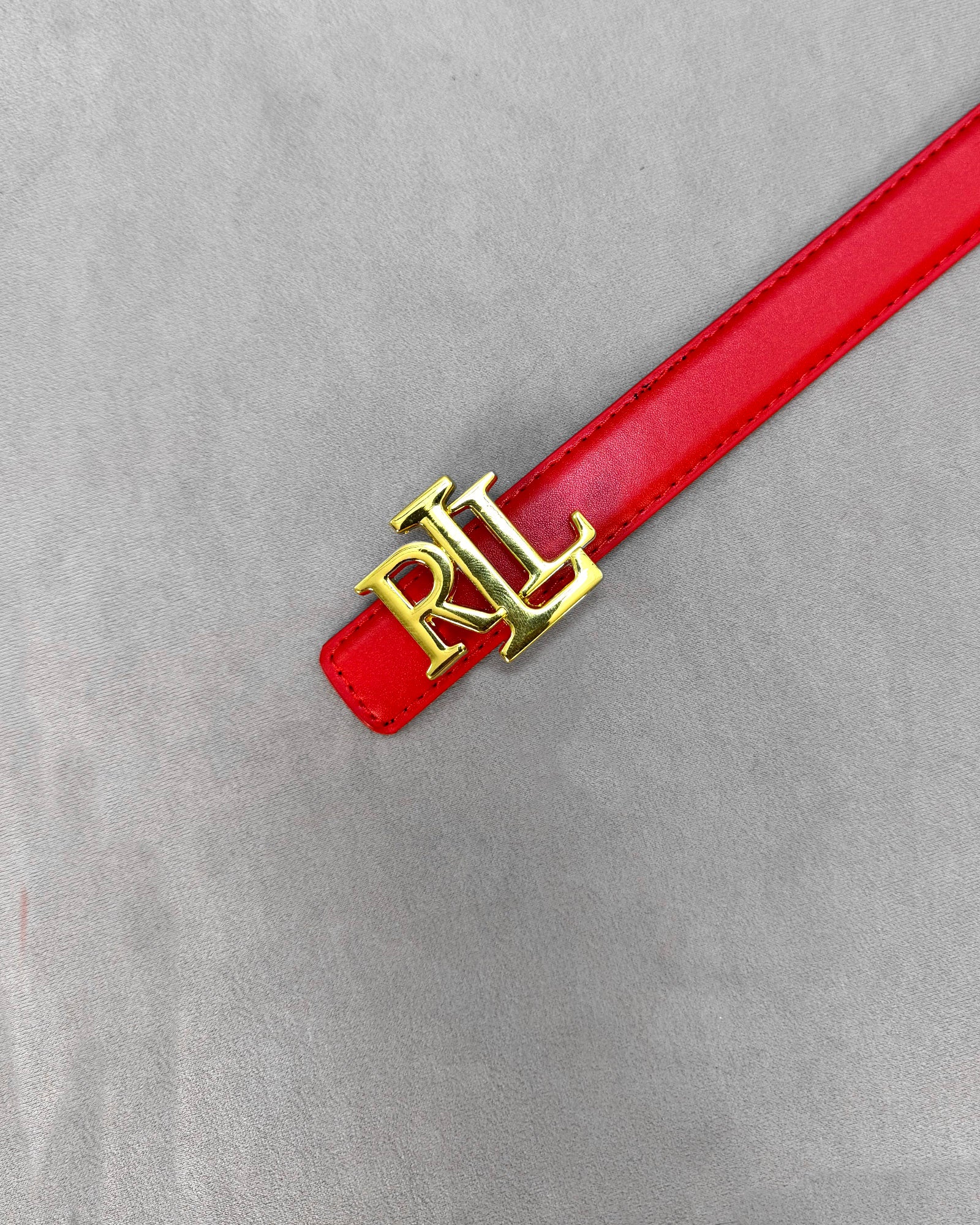 RL - Red - Belt Women’s – Golden RLL Buckle Belt – Just Brands pk