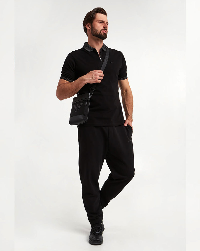 EA - Mercerised piqué polo shirt - Black - Just Brands pk