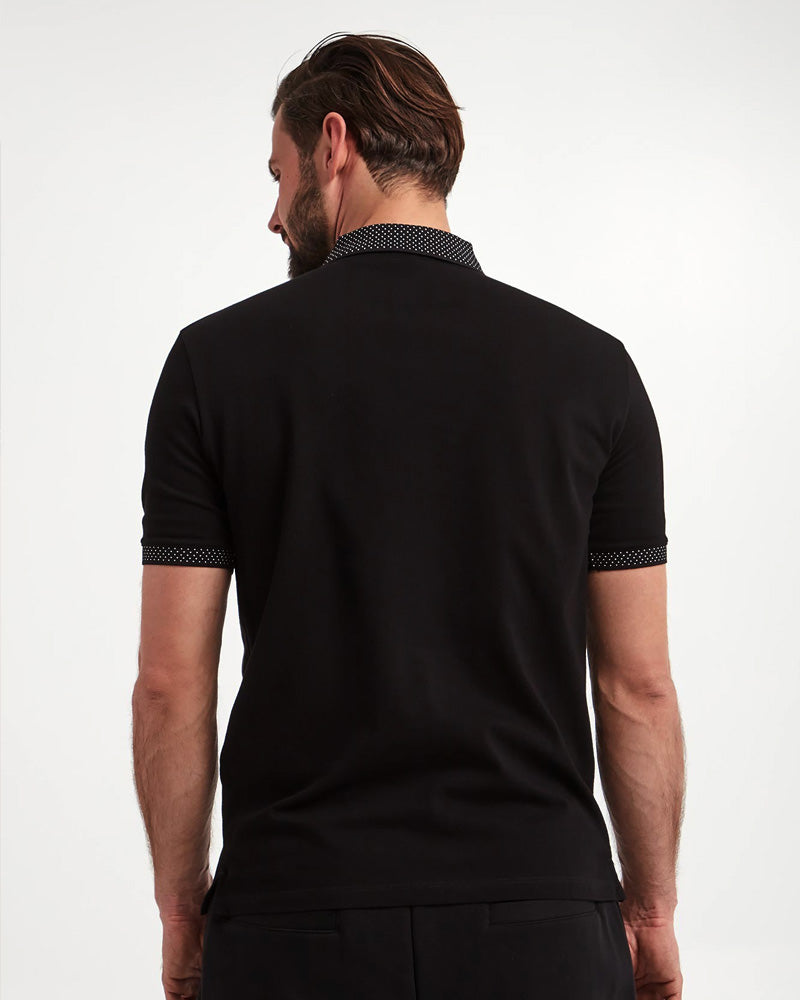 EA - Mercerised piqué polo shirt - Black - Just Brands pk