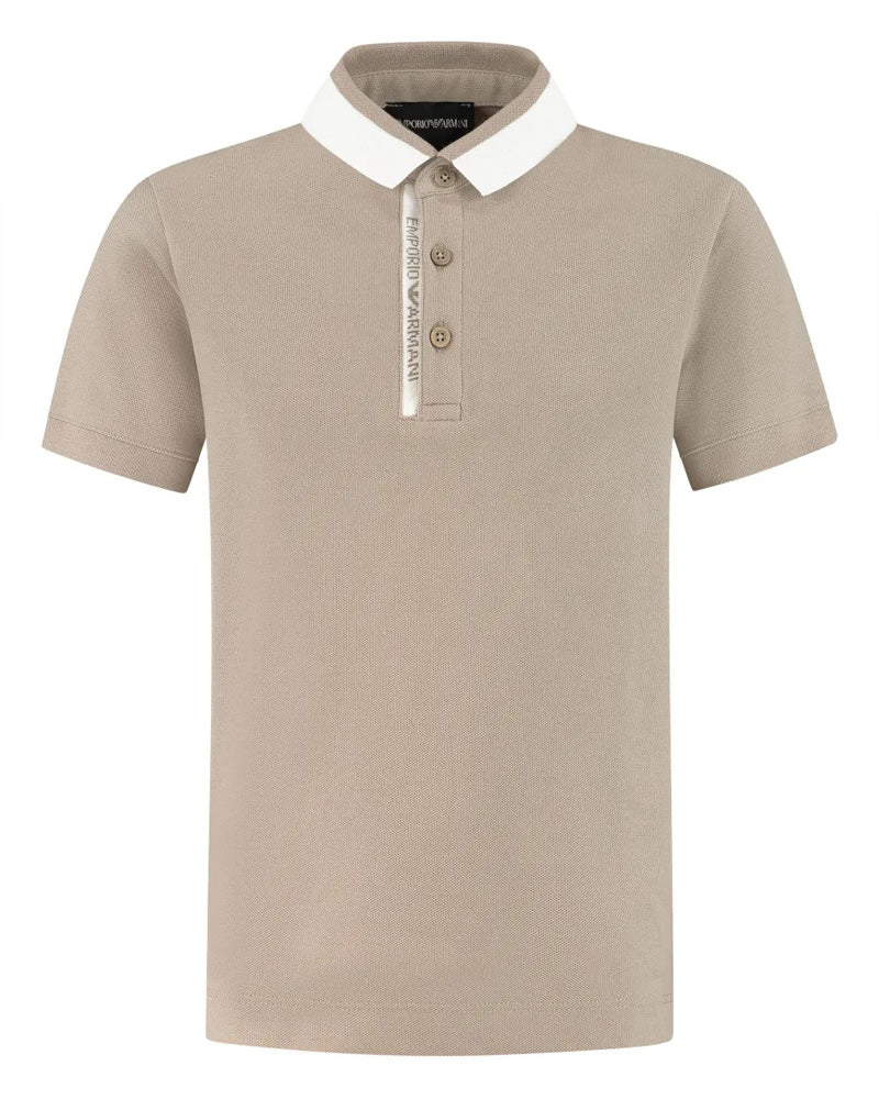 EA - Mercerised piqué polo shirt - Light Brown - Just Brands pk