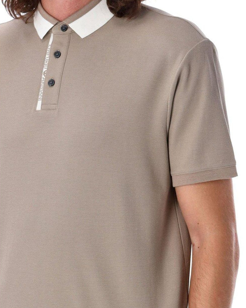 EA - Mercerised piqué polo shirt - Light Brown - Just Brands pk