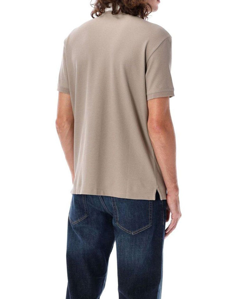 EA - Mercerised piqué polo shirt - Light Brown - Just Brands pk