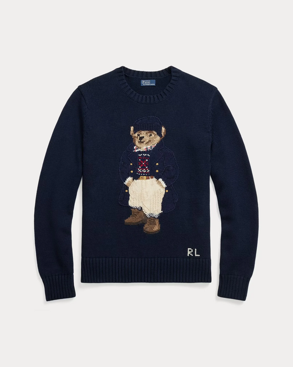RL - Women's Polo Bear Cotton Crewneck Jumper – Navy