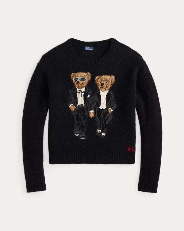 Chic Tuxedo Bear Sweater - Winter Style & Comfort