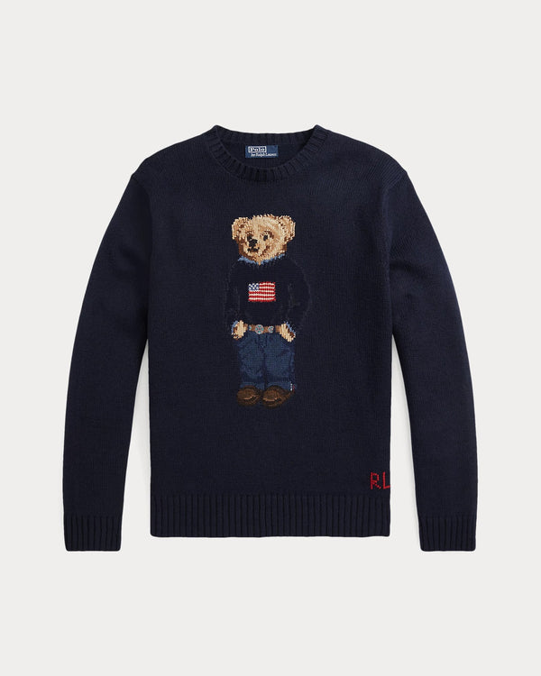 RL - Unisex Polo Bear Sweater – Navy
