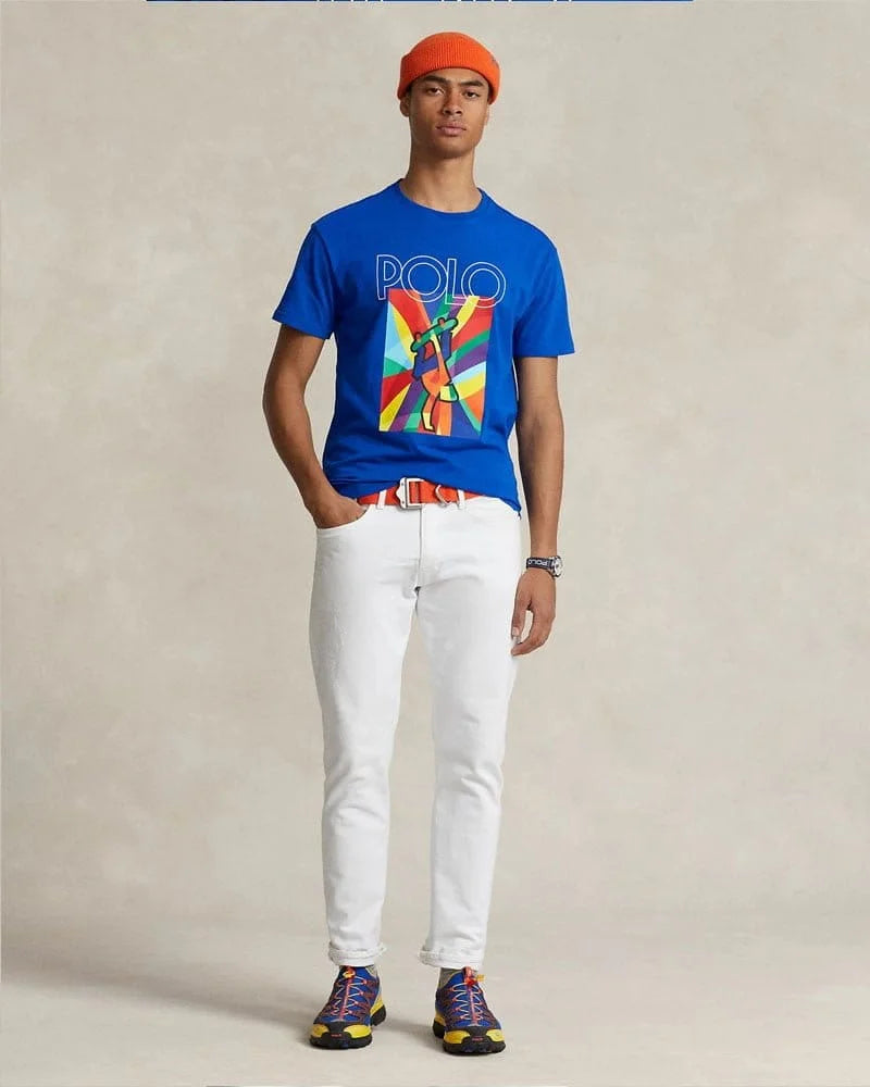 Classic Fit Logo Jersey T-Shirt – Blue - Just Brands pk