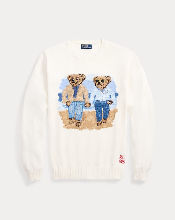 The Ralph & Ricky Bear Men’s Sweater – White