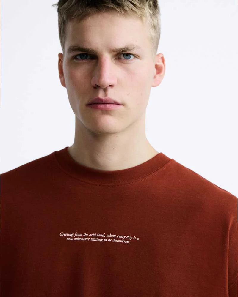 ZARA - Back Graphical tee – Burnt Orange - Just Brands pk