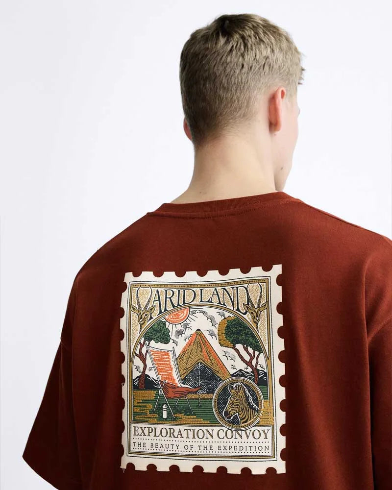 ZARA - Back Graphical tee – Burnt Orange - Just Brands pk