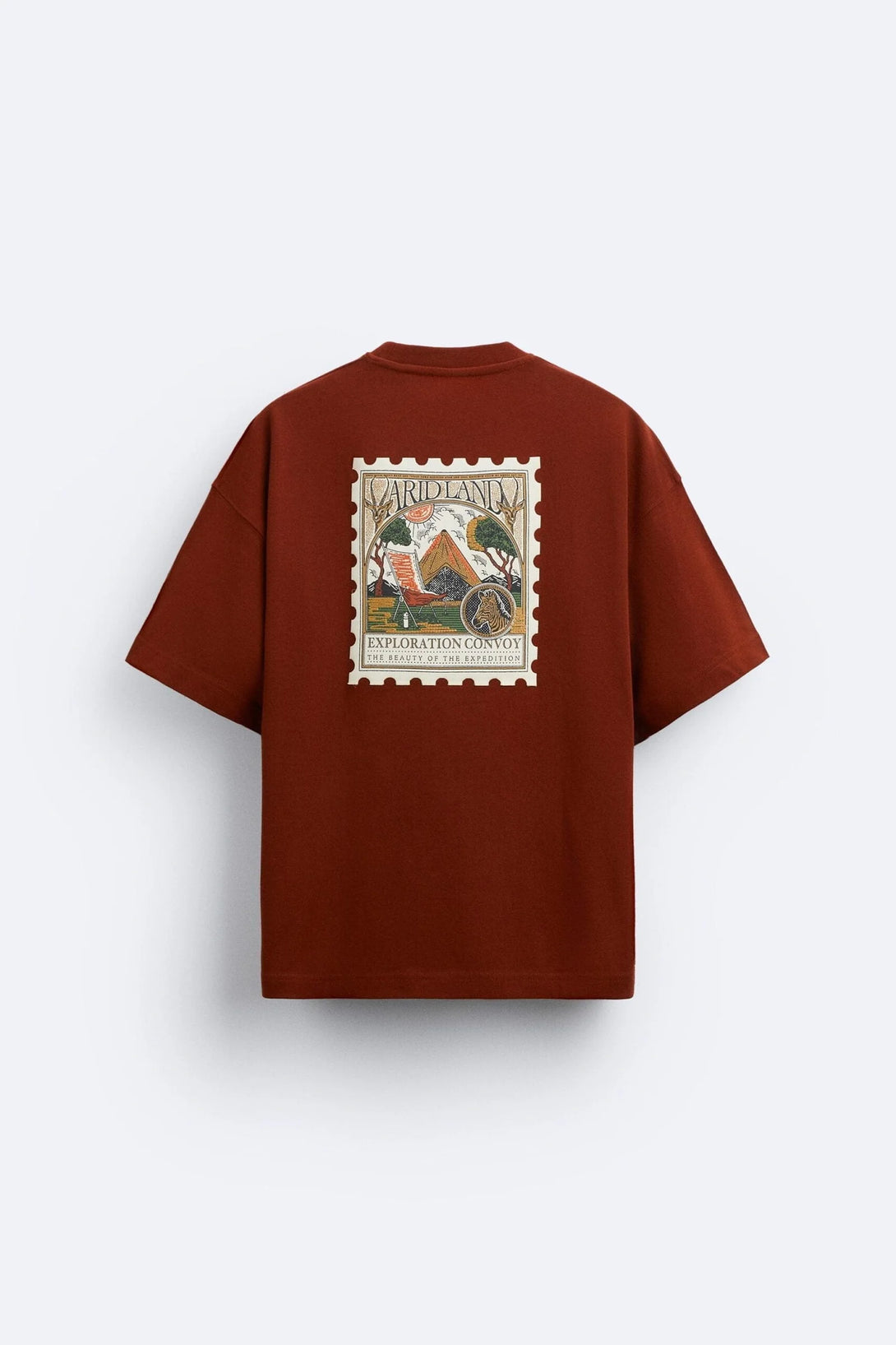ZARA - Back Graphical tee – Burnt Orange - Just Brands pk
